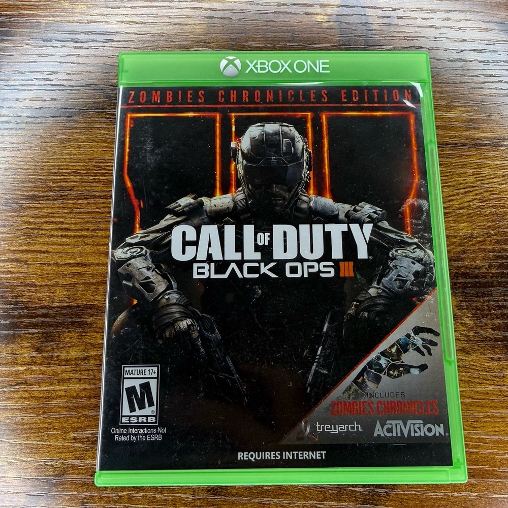 Call of Duty Black Ops III Xbox One Game Disc Zombies Chronicles Case Tested
